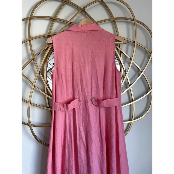 Christopher & Banks Linen Dress Button Down Pink size 4 - Picture 5 of 7